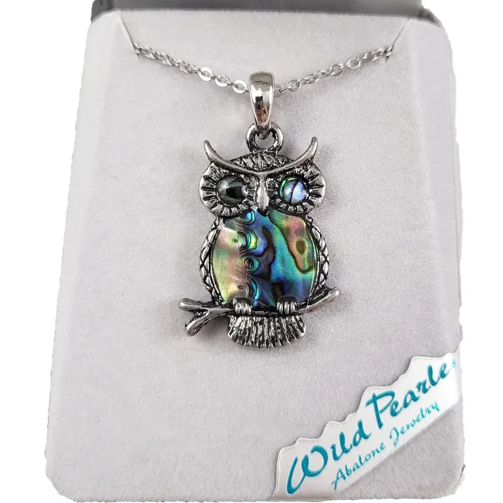 NWT Wild Pearle Owl Abalone Necklace - Picture 1 of 1